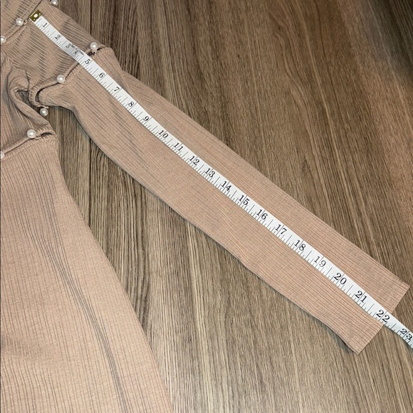 REVOLVE h:ours Tan Off-Shoulder Long Sleeve DelhiaPearl Dress Size:M mini Dress - Picture 9 of 13